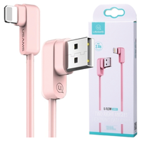 usams kabel kątowy u-flow lightning 1,2m2a różowy/pink ipusbcy03 (us-sj165)
