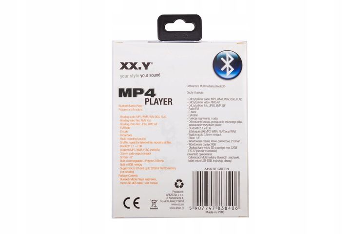 Odtwarzacz MP3 MP4 z Bluetooth XX.Y A496 zdjęcie 9