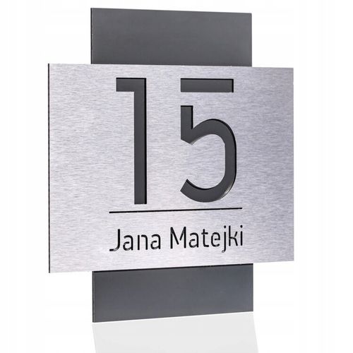 NOWOCZESNA TABLICZKA ADRESOWA Z NUMEREM DOMU ALUMINIUM 32x32cm NUMER NA DOM na Arena.pl