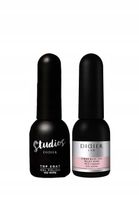 Didier Lab Zestaw: Hybrydowa Fiber Baza, Milky Pink + Top Coat Super Shiny