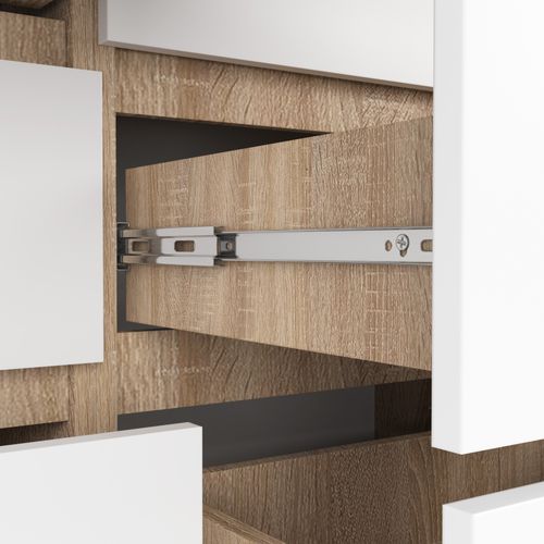 KOMODA K 120 cm 8 SZUFLAD SONOMA / BIAŁA na Arena.pl