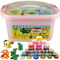 MAGICZNA PLASTELINA GLINA POLIMEROWA PIANKOLINA 24 sztuki +Walizka +Nożyki