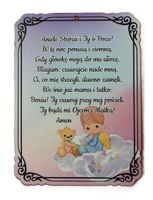 tabliczka / obrazek 18 x 13,5 cm aniele stróżu i ty boże !   -  p1296w3