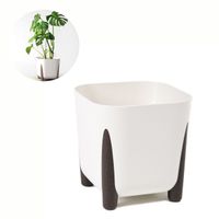 Doniczka kwadratowa na nóżkach FRIDA 210 | Kremowy