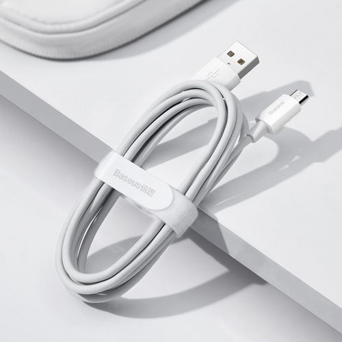 kabel micro usb do usb baseus simple wisdom, 2.1a, 1.5m (biały) 2szt. na Arena.pl