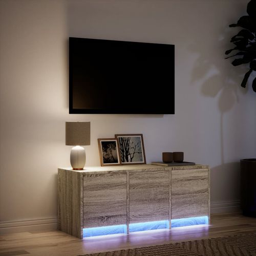 Szafka TV z LED, dąb sonoma, 97x34x40 cm na Arena.pl