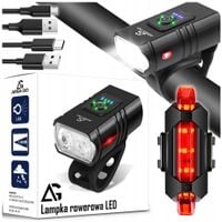 LAMPKA ROWEROWA PRZEDNIA TYLNA LED PRZÓD AKUMULATOROWA ZESTAW LAMPEK USB