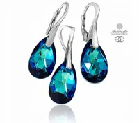 Kryształowy Komplet Bermuda Blue Srebro ARANDE