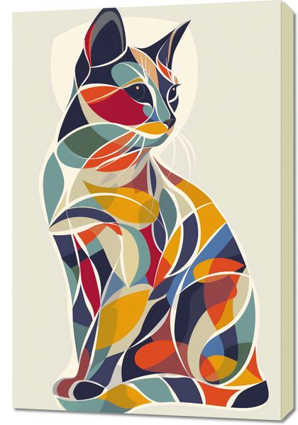 Obraz 60x90cm Kalejdoskopowy Kot zdjęcie 1