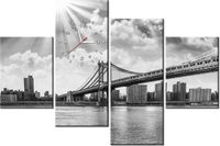 120CM 80CM ZEGAR 4 ELEM BROOKLYN NOWY JORK OBRAZ ŚCIENNY