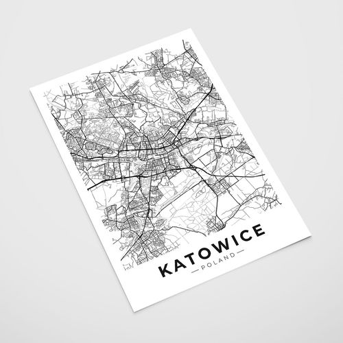 Plakat Katowice mapa miasta plan miasta 40x50 cm na Arena.pl