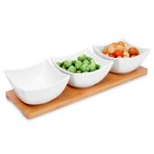 Miseczki na przekąski porcelanowe białe 30 cm 4 el.