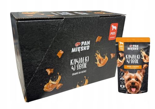 Pan Mięsko Karma mokra dla psa Kawałki w sosie INDYK z KACZKĄ 10x150g na Arena.pl