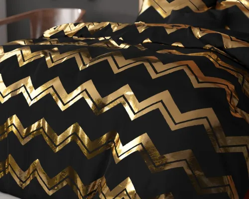 200x220 WAVE kpl pościeli mikrofibra  z foliowym nadrukiem czarny na Arena.pl