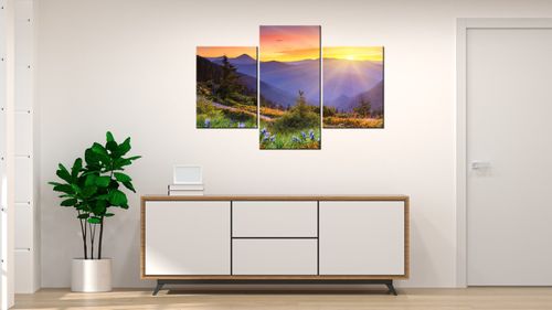 Obraz Tryptyk 90X60 Łąką W Górach Łąka na Arena.pl