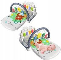 Mata Edukacyjna Interaktywna 3w1 z Pianinkiem Grzechotki dla Niemowląt 0+