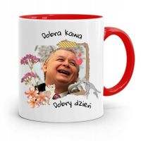 Kubek Czerwony Śmieszny Pis Jarosław Kaczyński Z Nadrukiem Ze Zdjęciem