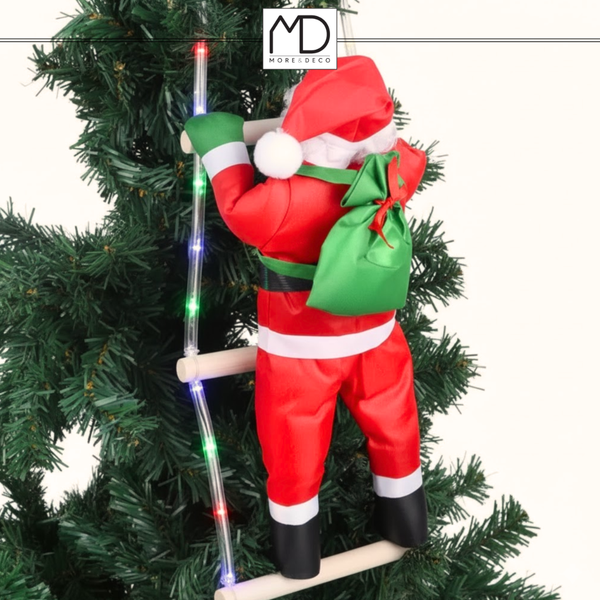 Mikołaj na drabinie LED multikolor MORE&DECO zdjęcie 4