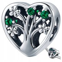 CHARMS SERCE DRZEWKO SZCZĘŚCIA srebro 925 koralik drzewo życia charms pr925