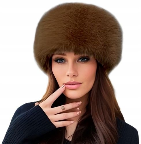 CZAPKA DAMSKA ZIMOWA CIEPŁA FUTRZANA MODNA ELEGANCKA FUTERKOWA TOCZEK na Arena.pl