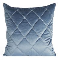 Poszewka welwetowa haftowany pikowana NIEBIESKI