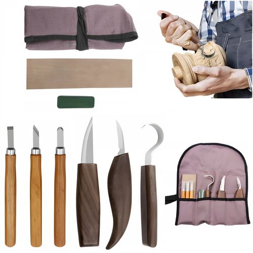 ZESTAW NOŻY DO RZEŹBIENIA W DREWNIE DŁUTA NARZĘDZIA NOŻE SKALPEL DIY 9 na Arena.pl