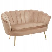 cappucino welurowa sofa kanapa złote nogi dwuosobowa tapicerowana furnitex