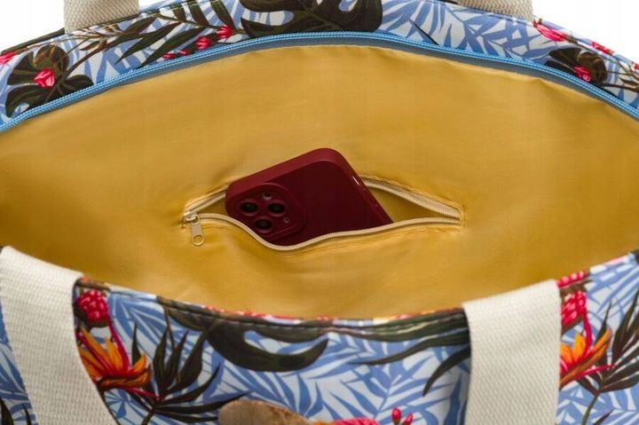 Torba Plażowa Duża Zapinana Na Zamek Torebka Shopper z Podszewką Piknik XXL zdjęcie 4