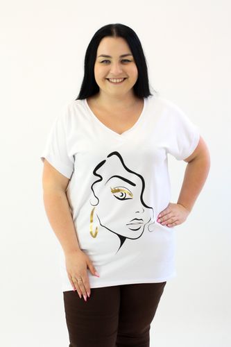 Tunika asymetryczna z twarzą Milenka Biała UNI na Arena.pl