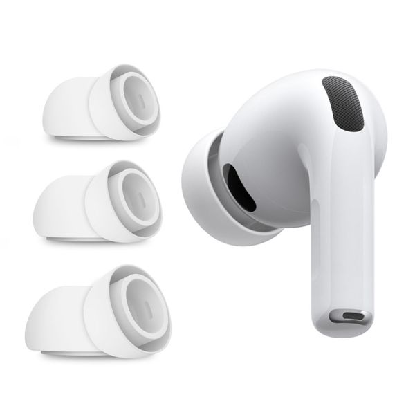 tech-protect ear tips 3-pack apple airpods pro 3 white zdjęcie 1