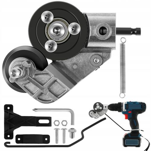 ADAPTER DO CIĘCIA BLACHY NA WIERTARKĘ WKRĘTARKĘ UNIWERSALNE NOŻYCE DO BLACH na Arena.pl