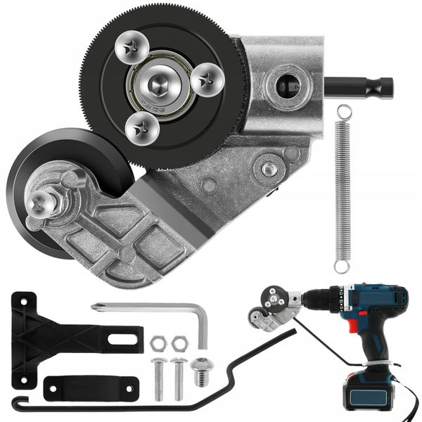 ADAPTER DO CIĘCIA BLACHY NA WIERTARKĘ WKRĘTARKĘ UNIWERSALNE NOŻYCE DO BLACH zdjęcie 7