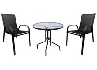 Zestaw mebli ogrodowych stolik BERGAMO FI70 + 2 krzesła PATIO do ogrodu na balkon