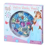 DREWNIANE KORALIKI DO ROBIENIA BIŻUTERII NIEBIESKI DREWNO