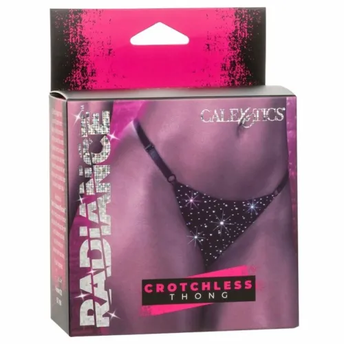 calexotics radiance stringi bez kroka, regulowane, czarne z kryształkami na Arena.pl