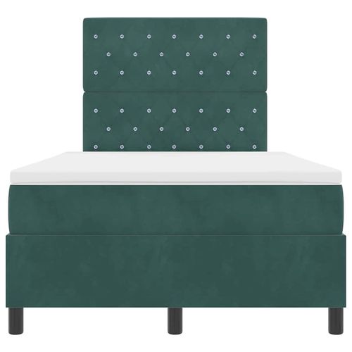 Łóżko sprężynowe z materacem Ciemnozielony 120 x 190 cm Aksamit na Arena.pl