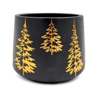 OSŁONKA CERAMICZNA CZARNA DONICZKA ŚWIĄTECZNA NA GWIAZDĘ BETLEJEMSKĄ 15cm