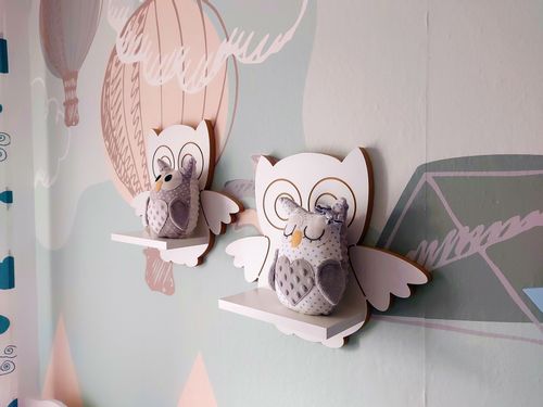 Półka sówka półki sówki zestaw 2 szt. biały na Arena.pl