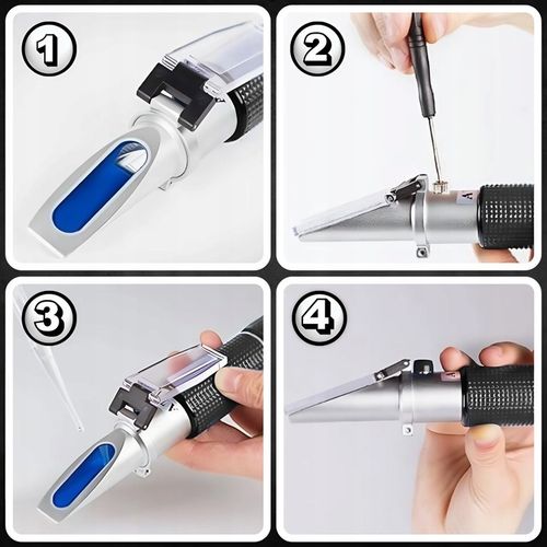 REFRAKTOMETR DO MIODU CUKROMIER + ZAWARTOŚĆ WODY KALIBRACJA MIERNIK CUKRU na Arena.pl