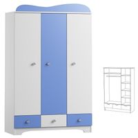 duża szafa dziecięca CLOUDS N10 pokój dla dziecka 120x53 w.190 szuflady