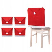 POKROWIEC NA KRZESŁO CZAPKA MIKOŁAJA POKROWCE NA KRZESŁA ŚWIĄTECZNE 4szt