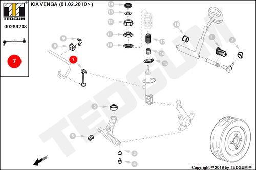 KIA VENGA ŁĄCZNIK STABIL PRZÓD YN 10- na Arena.pl