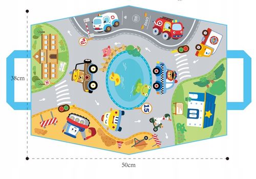 Pluszowe AUTKA miękkie z napędem 4 auta MATA PODKŁADKA ulice TORBA na Arena.pl