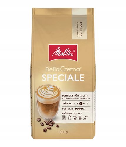 Kawa ziarnista MELITTA BELLACREMA SPECIALE 1kg | niegorzka, z nutą orzecha na Arena.pl