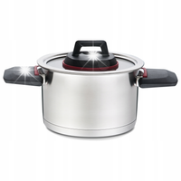 Garnek stalowy z pokrywką na indukcję gaz 16cm 1.6L MAESTRO MR-3530-16
