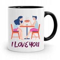 Kubek Prezent Czarny Dla Chłopaka I Love You Z Nadrukiem Ze Zdjęciem