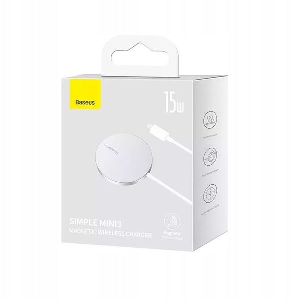 Baseus ładowarka indukcyjna Simple Mini 3 15W MagSafe iphone kabel USB-C zdjęcie 10