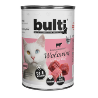 KARMA MOKRA DLA KOTA BULTI Puszka mielonka z wołowiną 400g