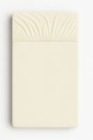 Prześcieradło frotte z gumką do łóżeczka 120x60cm - kremowe