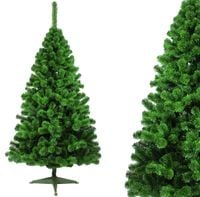 CHOINKA SZTUCZNA ZIELONA Z ZIELONYMI KOŃCAMI GĘSTA ZE STOJAKIEM 220 cm